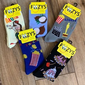 Foozys sz 9-11 five pair bundle socks nwt fun!!! Unisex